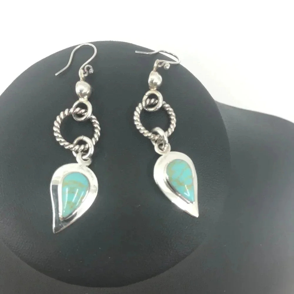 Elegant South West 925 Sterling Silver Earrings by RAFUL CANO MEXICO - Picture 12 of 15